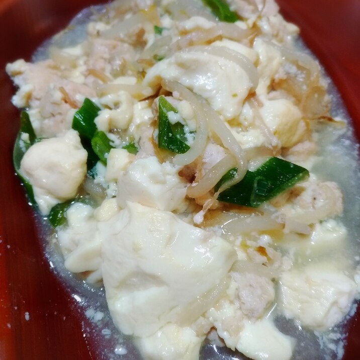 時短の1品!鶏ひき肉で柚子胡椒の麻婆豆腐